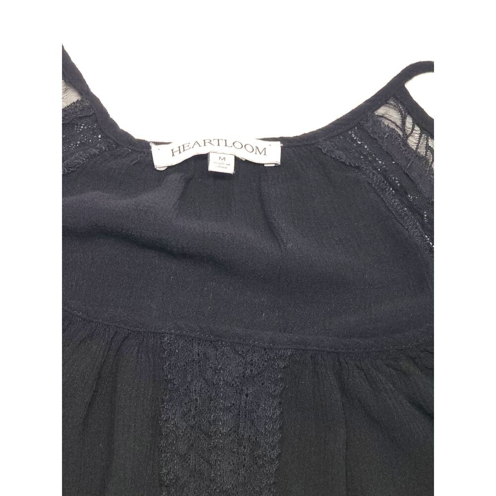 Heartloom black lace cold shoulder blouse women's medium - Picture 4 of 6